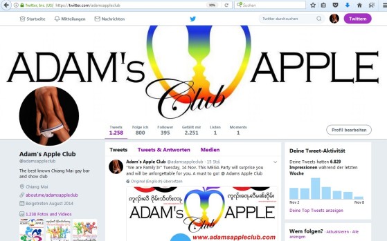 08.11.2017 Follow us on twitter Adams Apple Club Chiang Mai screenshot.jpg