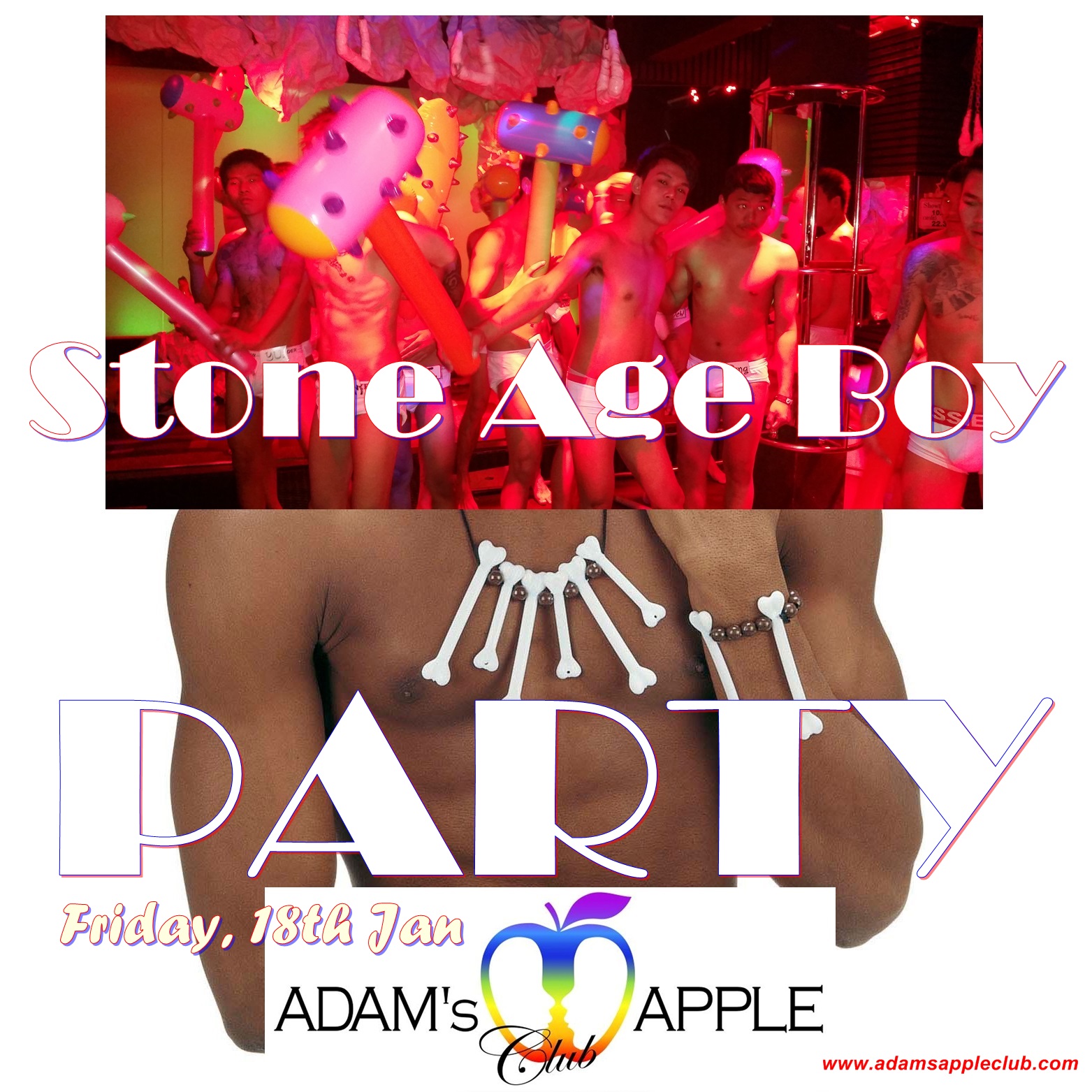 Stoneage Boy Party Adams Apple Club
