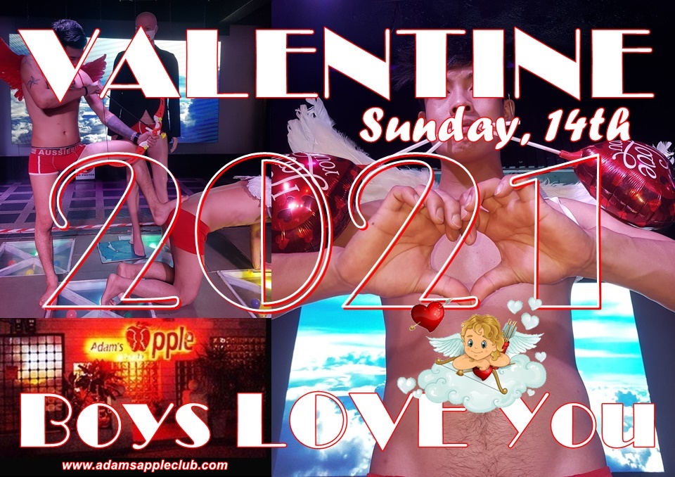 VALENTINE 2021 - Boys LOVE You Adams Apple Club Chiang Mai Male Entertainment with Ladyboy Liveshows Nightclub Host Bar Gay Club Asian Boys